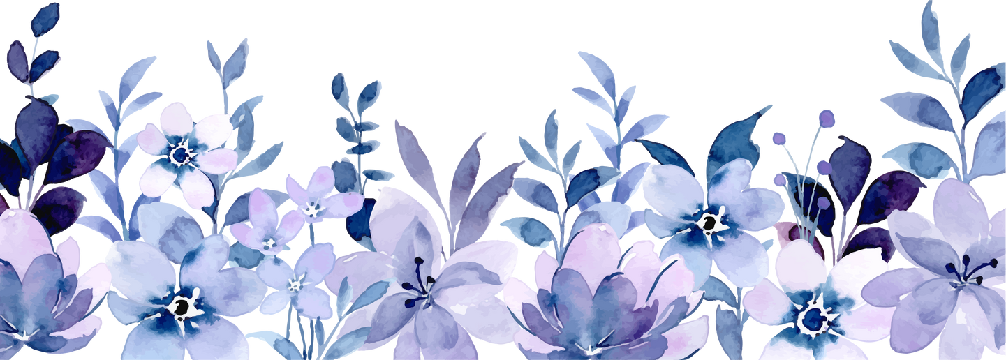 Watercolor purple flower border
